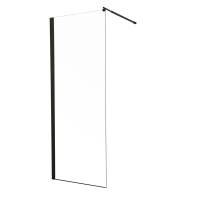 Душевая перегородка Mixxus Premium FLAT SP02-100x200-TR Walk-In прозрачное стекло 8мм, BLACK (MI6856)